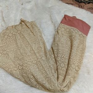 Becca lounge/cover up crochet wide leg pants